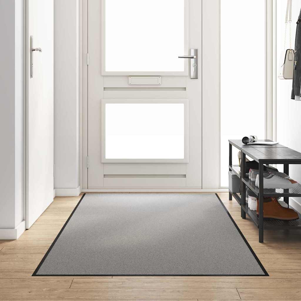 Vidaxl deurmat grijs en zwart 120 x 250 cm 100% polyamide