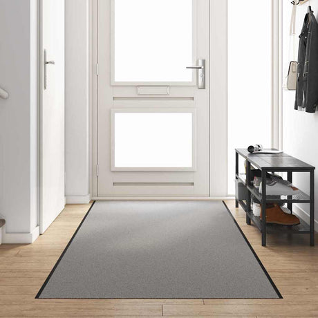 Vidaxl deurmat grijs en zwart 120 x 400 cm polypropyleen en vinyl