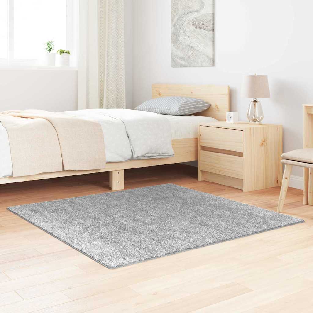 Vidaxl antislip shaggy tapijt grijs 120 x 120 cm pp