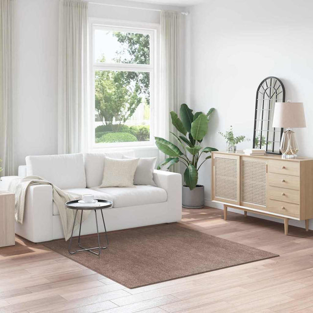 Vidaxl antislip shaggy tapijt bruin 160 x 160 cm pp