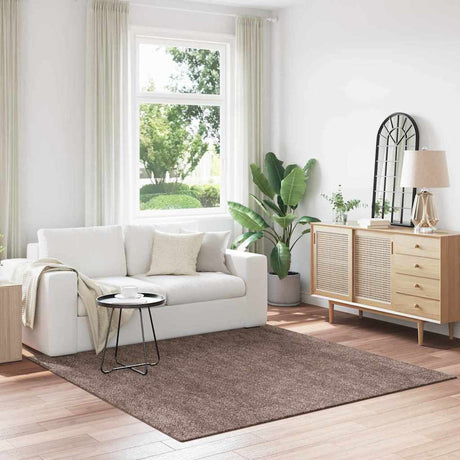 Vidaxl antislip shaggy tapijt bruin 200 x 200 cm pp
