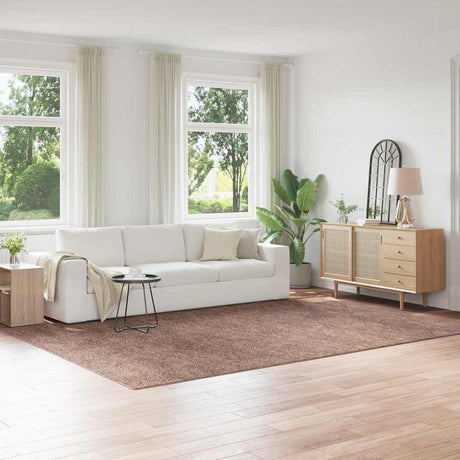 Vidaxl antislip shaggy tapijt bruin 240 x 340 cm pp