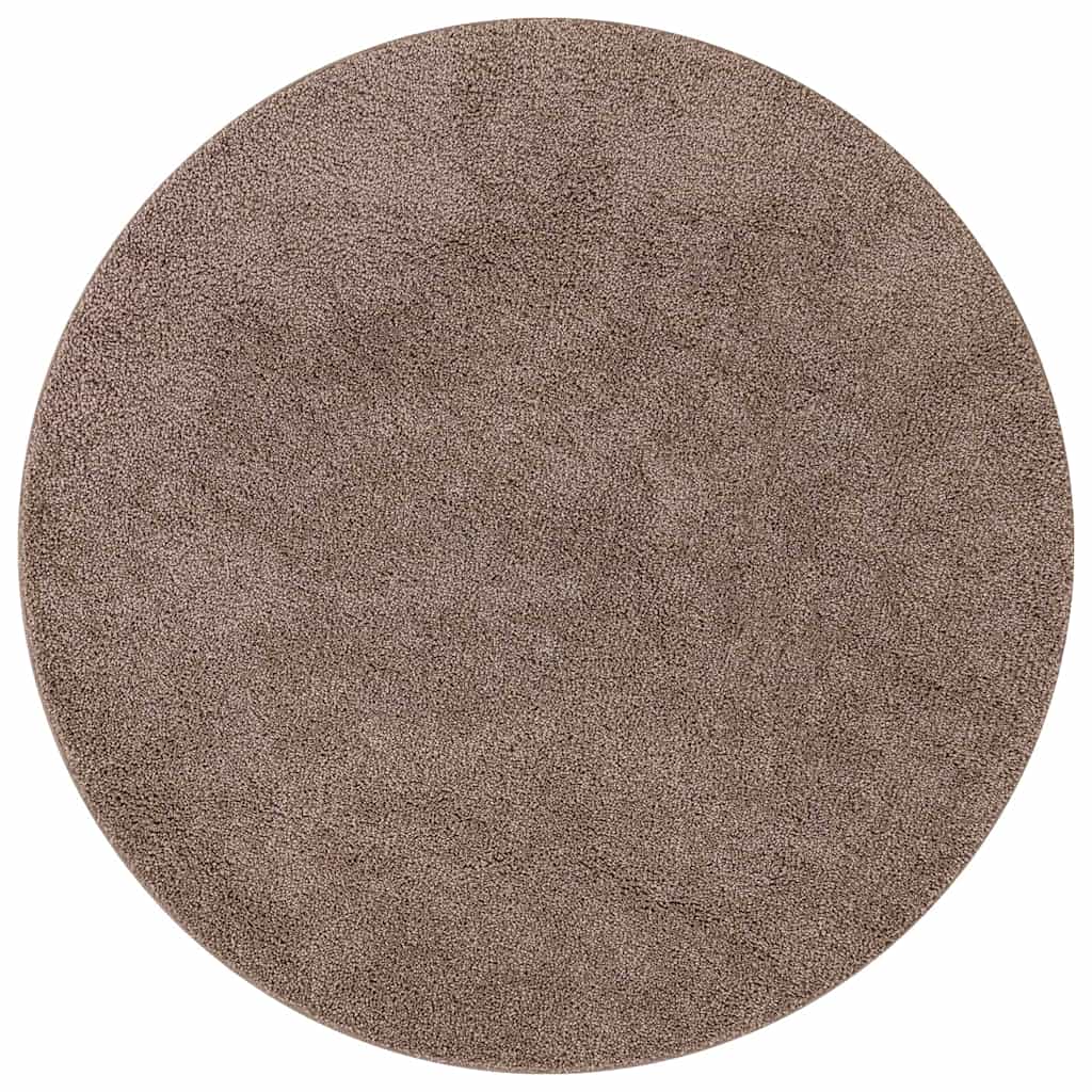 Vidaxl antislip shaggy tapijt bruin 90 x 90 cm pp