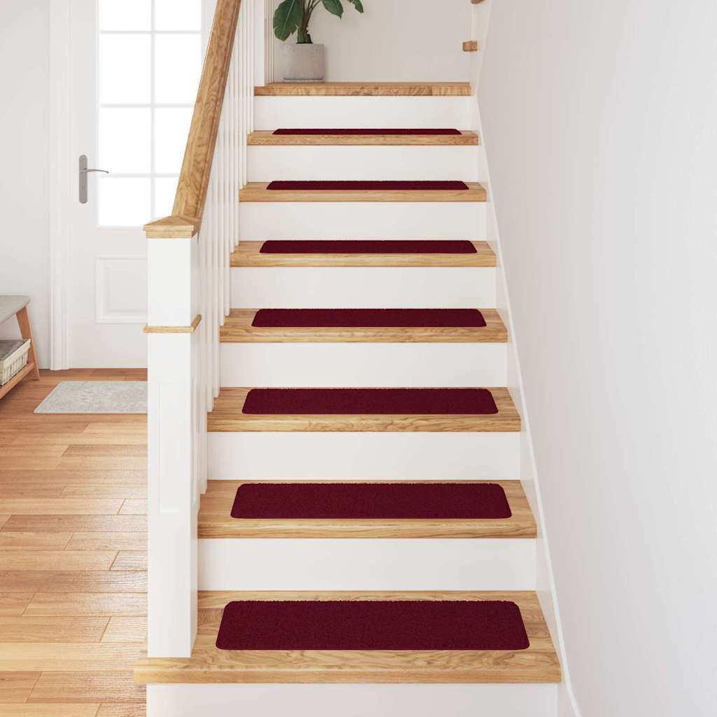 Vidaxl antislip trapmatten 15 st 75 x 20 cm bordeauxrood pp