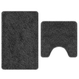 Vidaxl antislip badmat set 2 pcs donkergrijs pp