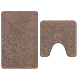 Vidaxl antislip badmat set 2 pcs bruin pp