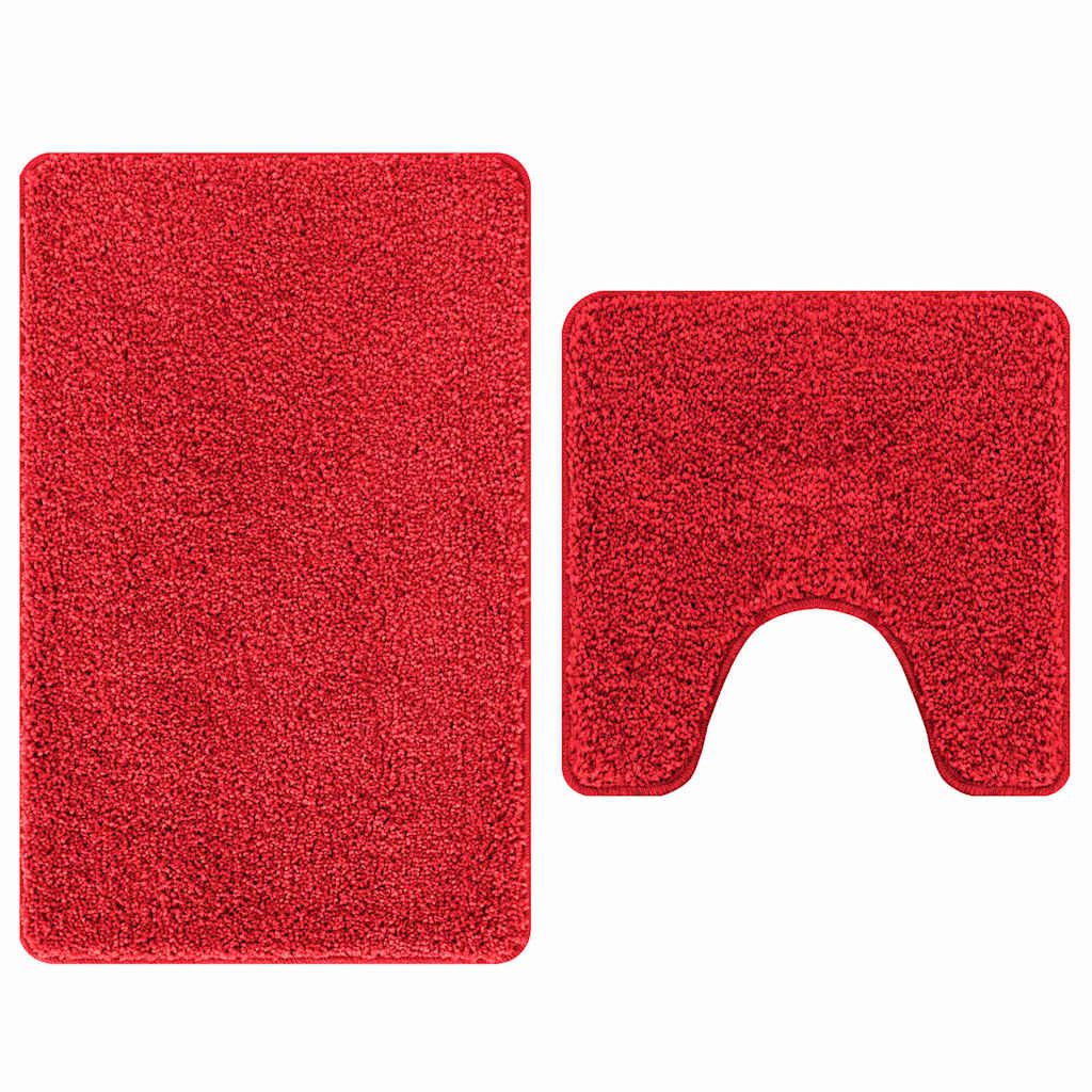 Vidaxl antislip badmat set 2 pcs rood pp