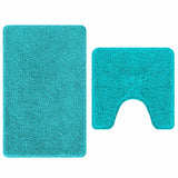 Vidaxl antislip badmat set 2 pcs turquoise pp