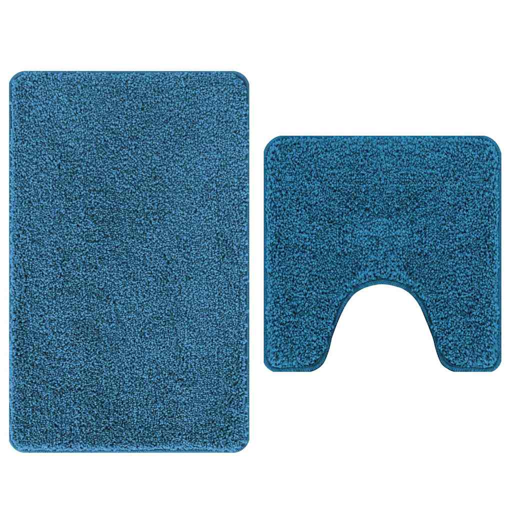 Vidaxl antislip badmat set 2 pcs blauw pp