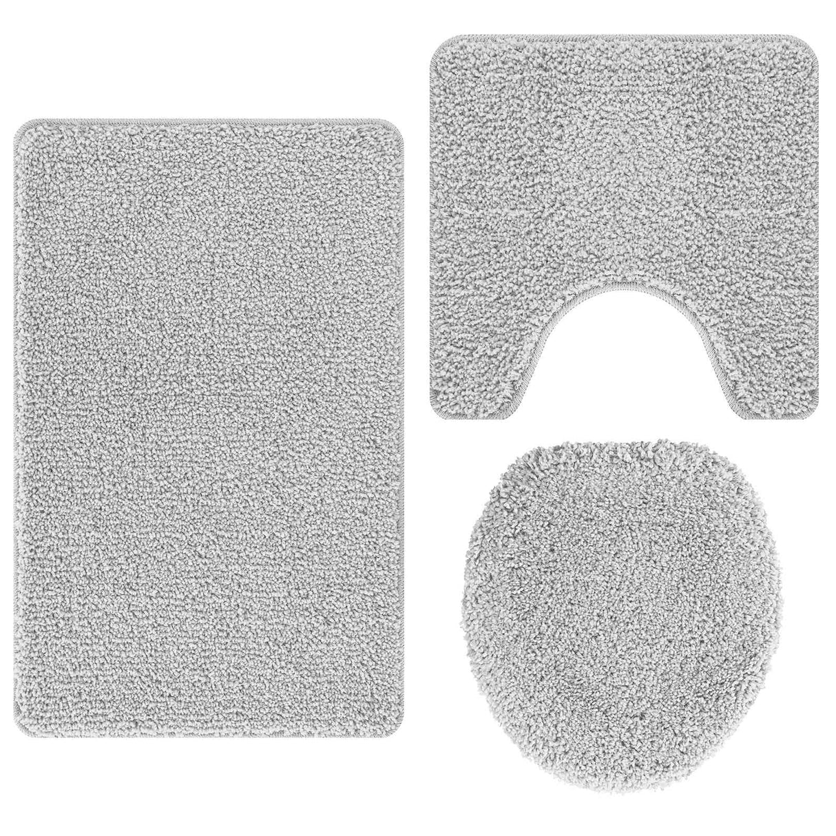 Vidaxl antislip badmat set 3 pcs grijs pp