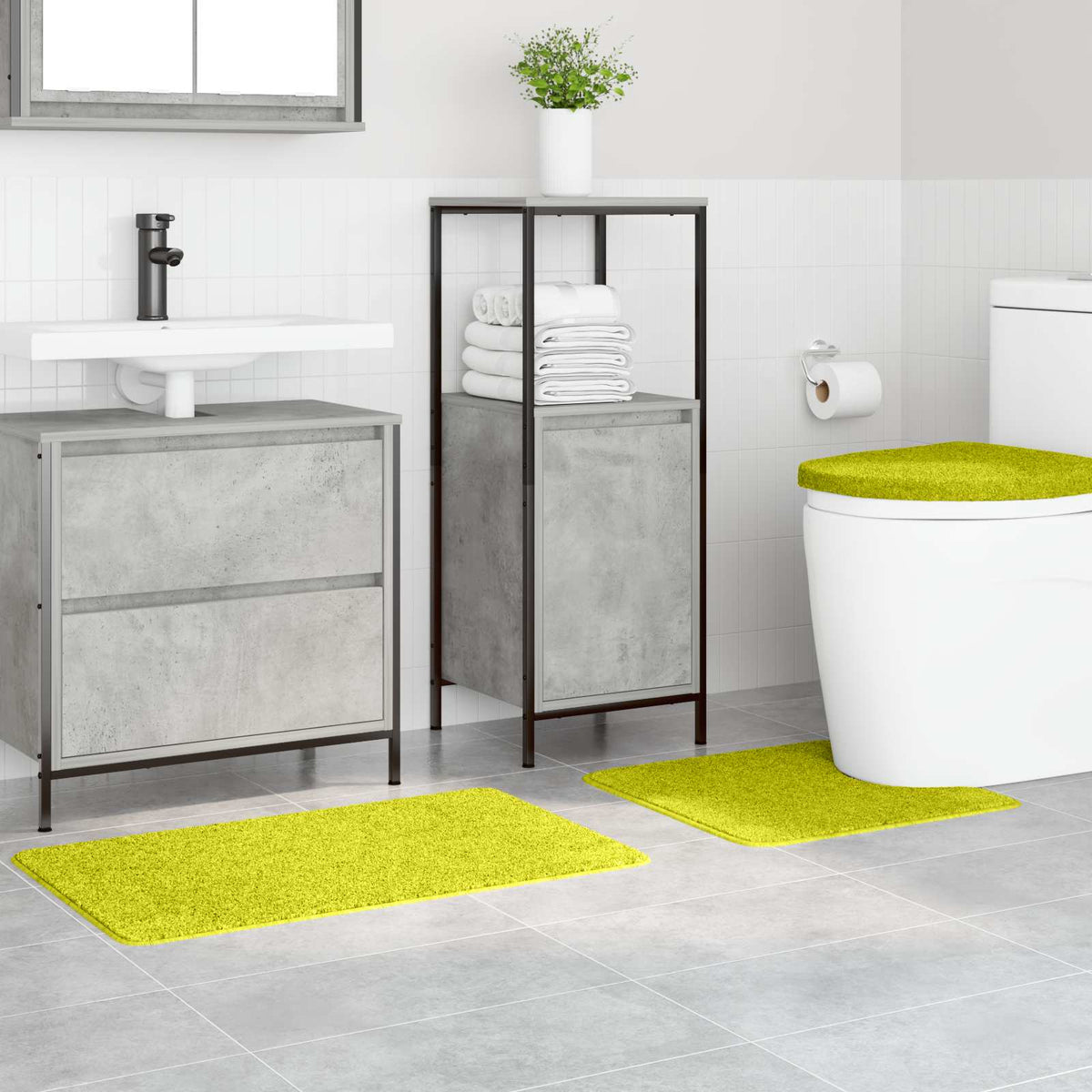 Vidaxl antislip badmat set 3 st groen 50 x 80 cm pp