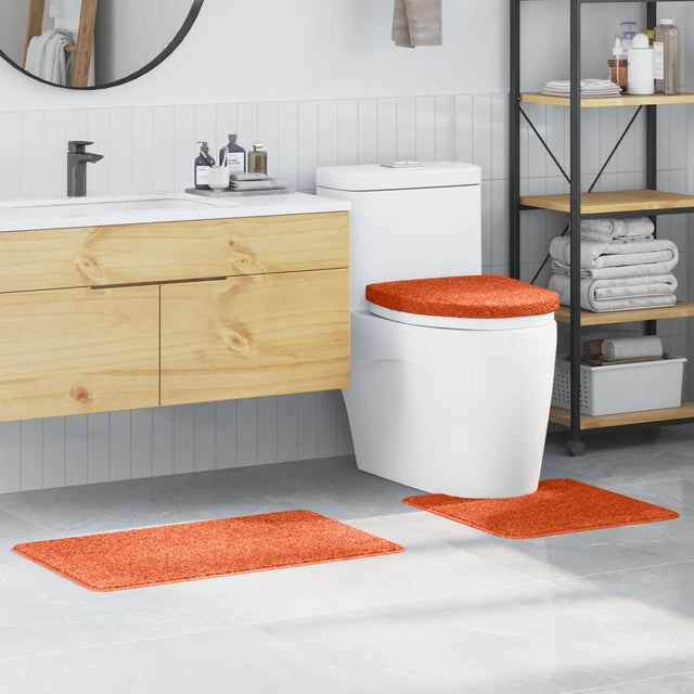 Vidaxl antislip badmat set 3 st oranje 50 x 80 cm pp