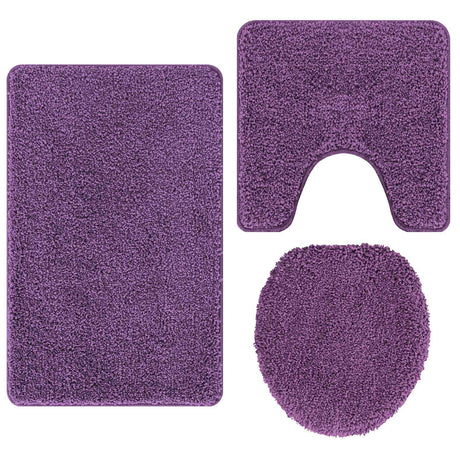 Vidaxl antislip badmat set 3 st paars 50 x 80 cm pp