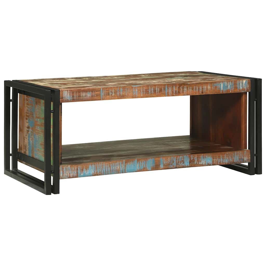 Vidaxl salontafel multikleur 90 x 50 x 38 cm massief gerecycled hout