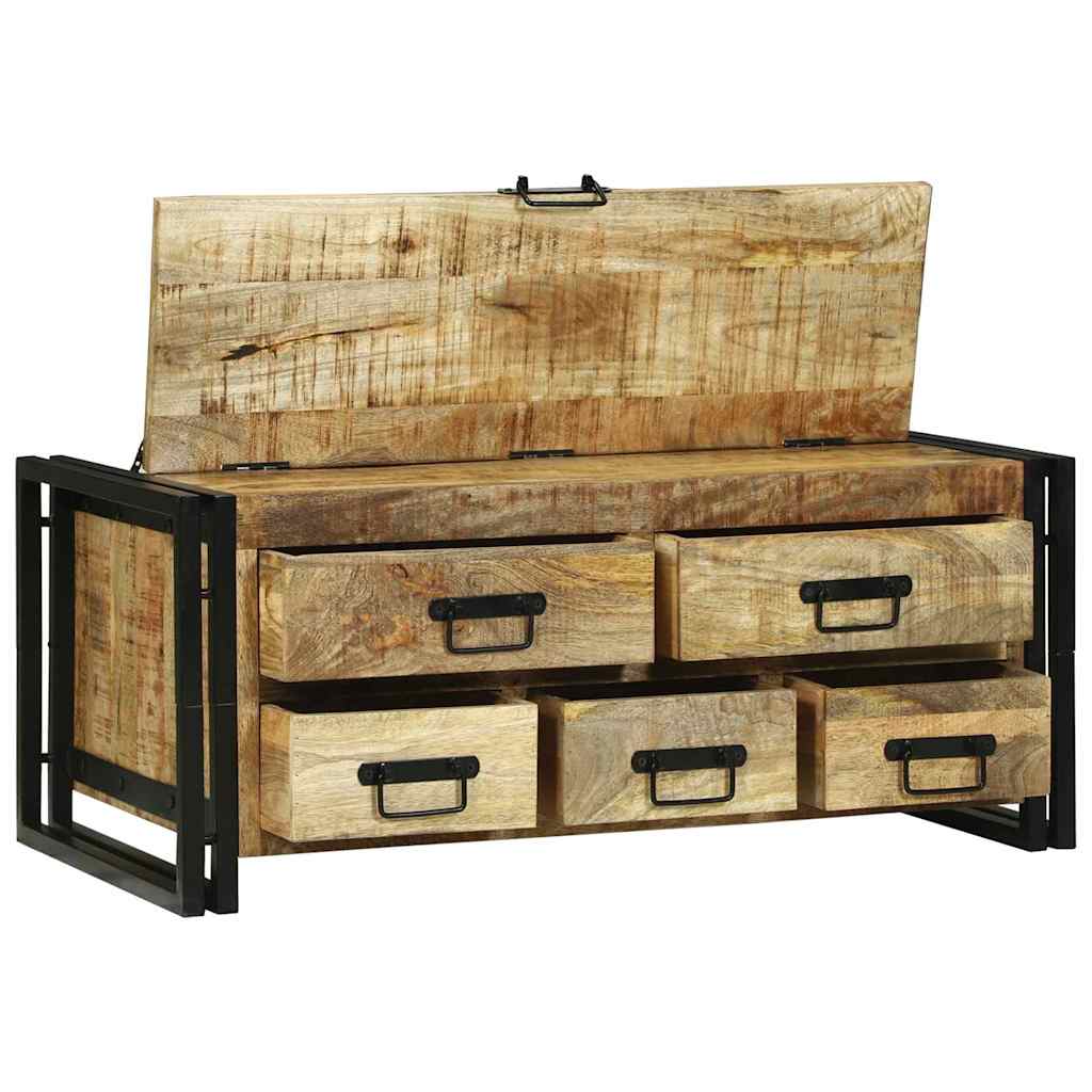 Vidaxl salontafel met lade bruin 90 x 50 x 38 cm massief mango hout