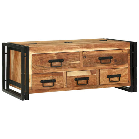 Vidaxl salontafel met lade bruin 90 x 50 x 38 cm massief acaciahout