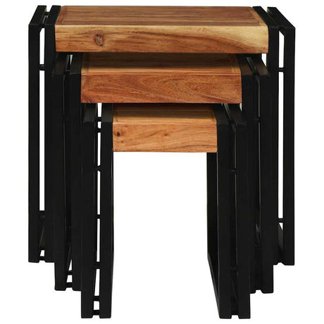 Vidaxl nesttafel 3 st bruin en zwart 50 x 40 x 45 cm