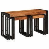 Vidaxl nesttafel 3 st bruin en zwart 82 x 40 x 45 cm