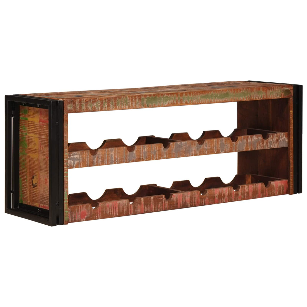 Vidaxl wijnrek bruin 120 x 45 x 33 cm massief gerecycled hout