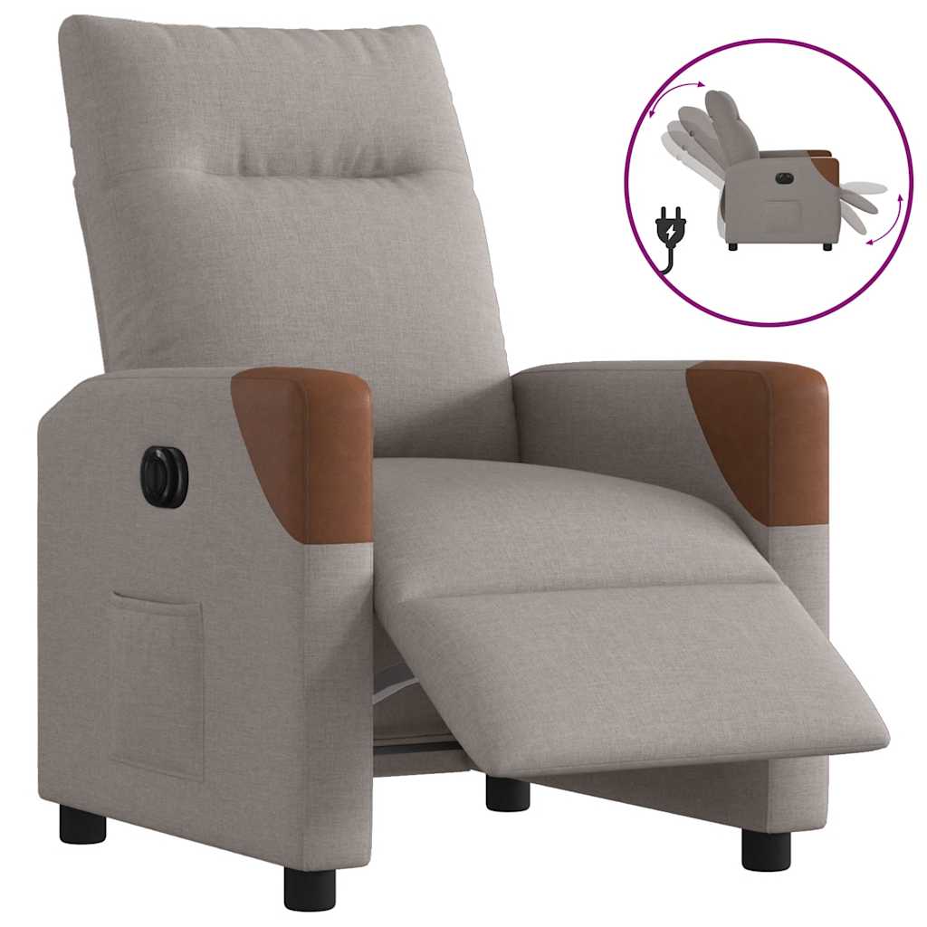 Vidaxl fauteuil verstelbaar elektrisch stof taupe
