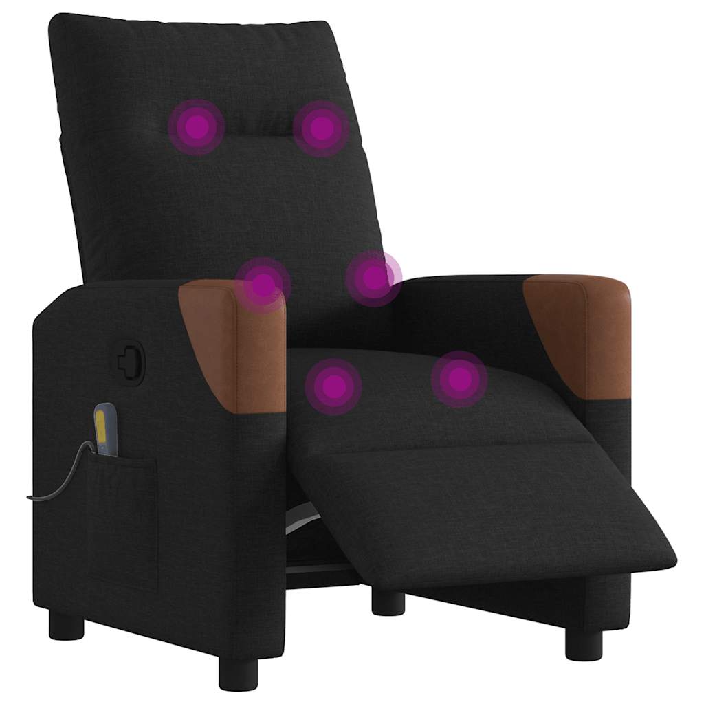 Vidaxl massagestoel elektrisch verstelbaar stof zwart