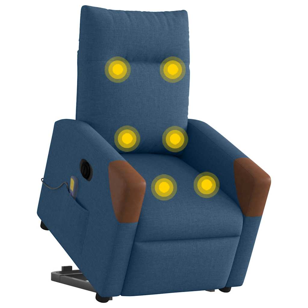 Vidaxl sta-op-massagestoel elektrisch verstelbaar stof blauw