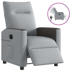 Vidaxl fauteuil elektrisch verstelbaar stof lichtgrijs