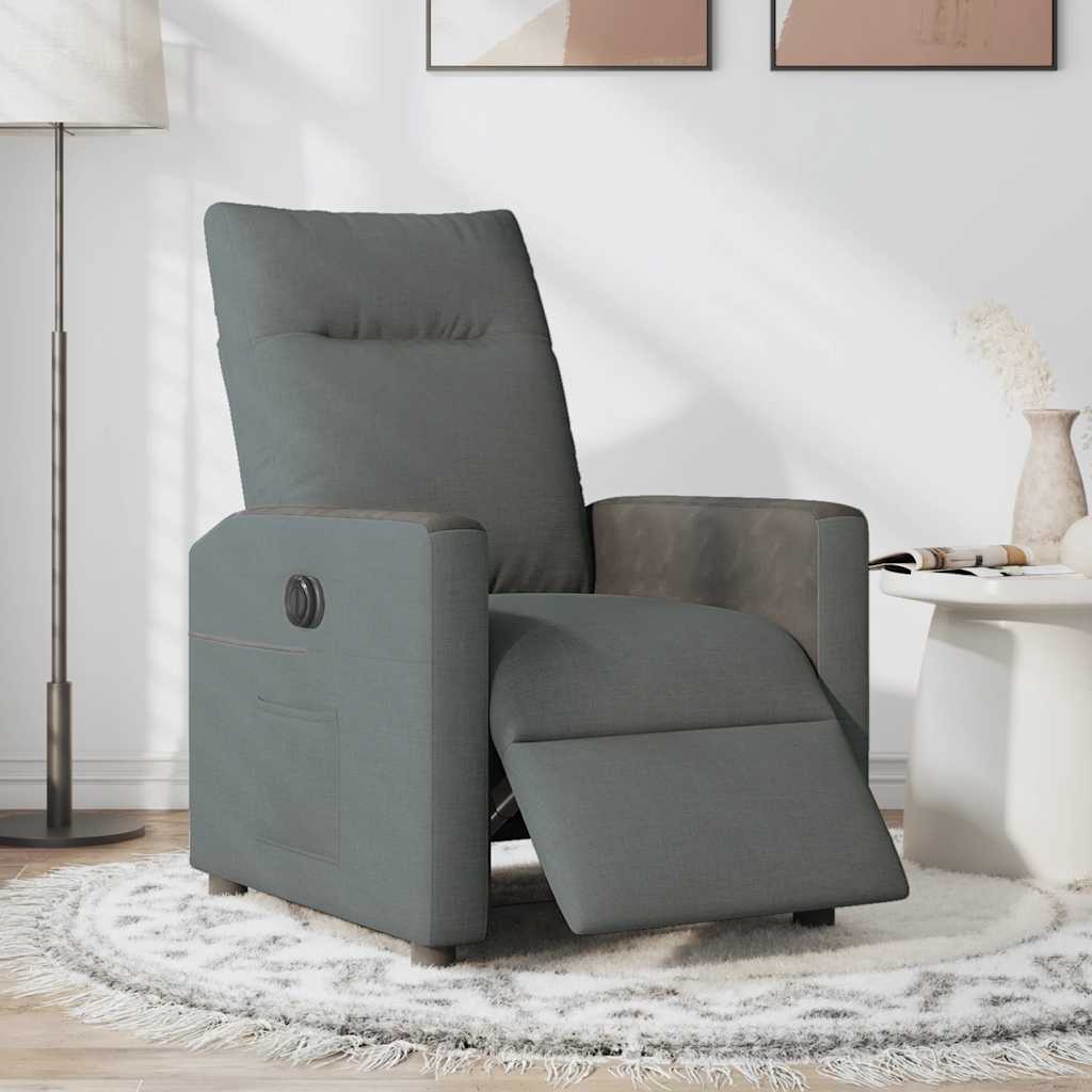 Vidaxl fauteuil elektrisch verstelbaar stof donkergrijs