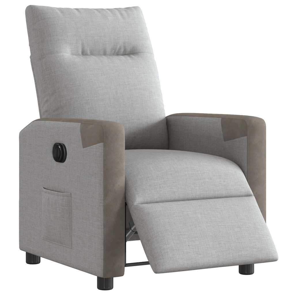 Vidaxl fauteuil elektrisch verstelbaar stof wolk grijs