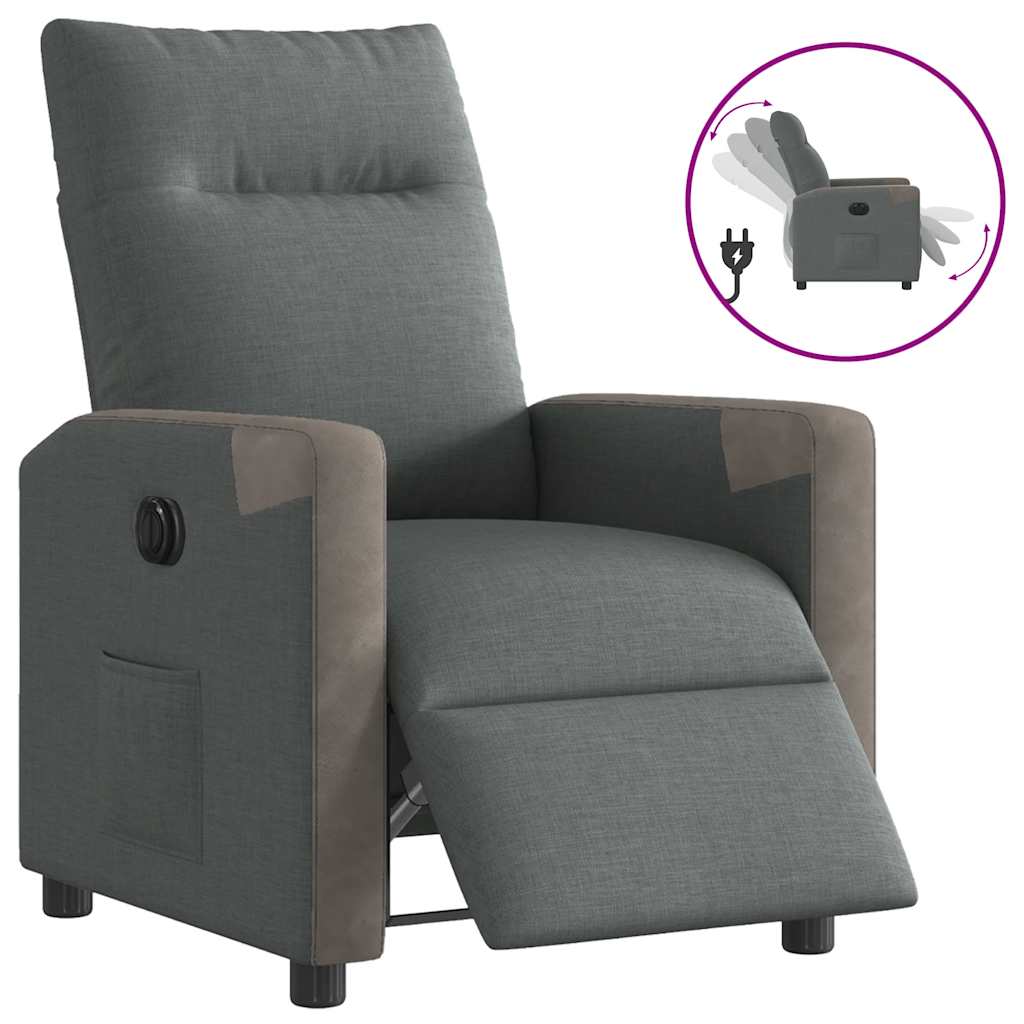 Vidaxl fauteuil elektrisch verstelbaar stof donkergrijs