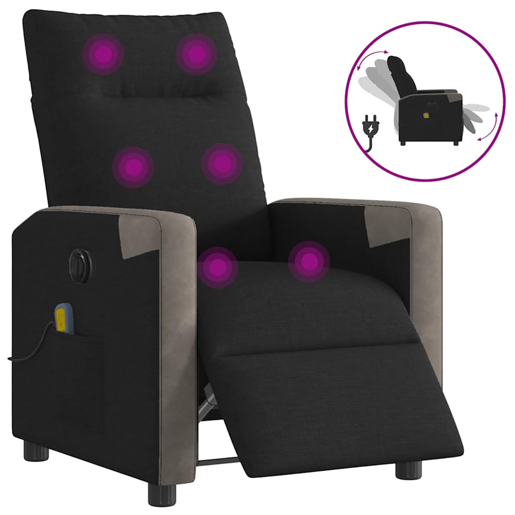 Vidaxl massagestoel elektrisch verstelbaar stof zwart