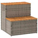 Vidaxx Whirlpool-Stufe 50 x 50 x 50,5 cm, Polyrattan, massives Akazienholz, grau