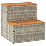 Vidaxx Whirlpool-Stufe 50x50x50,5 cm Polyrattan massives Akazienholz