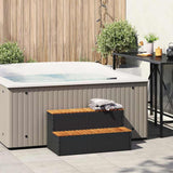 Vidaxx Whirlpool-Stufe 100 x 50 x 50,5 cm, Polyrattan, massives Akazienholz