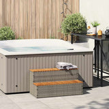 Vidaxx Whirlpool-Stufe 100 x 50 x 50,5 cm, Polyrattan, massives Akazienholz