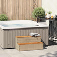 Vidaxl hottub-opstap 100x50x50,5 cm poly rattan massief acaciahout