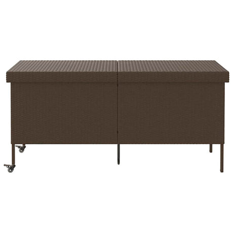 Vidaxl tuinbox met wielen 160x55x75 cm poly rattan bruin