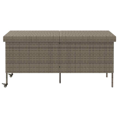 Vidaxl tuinbox met wielen 160x55x75 cm poly rattan grijs