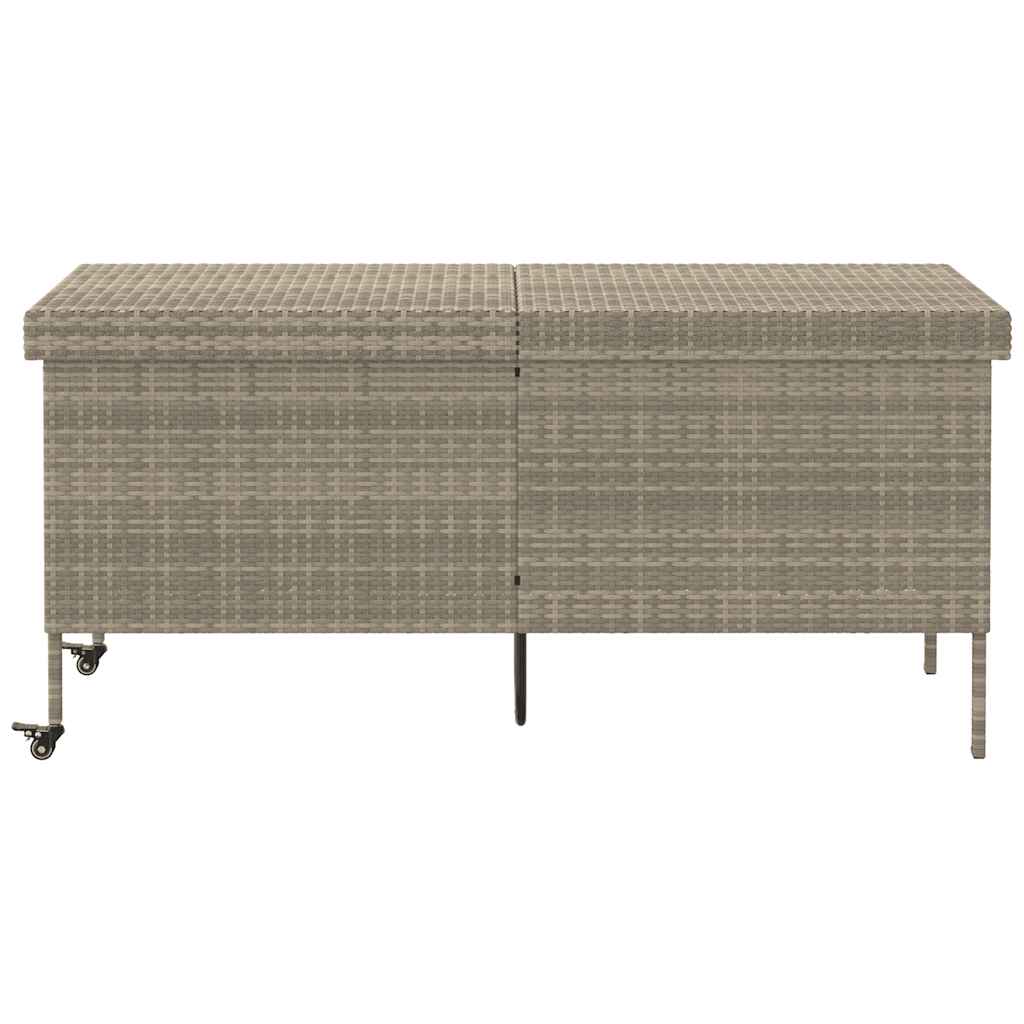 Vidaxl tuinbox met wielen 160x55x75 cm poly rattan lichtgrijs