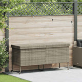 Vidaxl tuinbox met wielen 160x55x75 cm poly rattan lichtgrijs