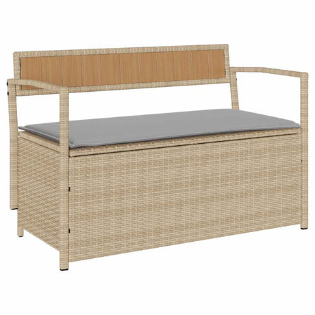 Vidaxl tuinbank met kussen beige polyrotan