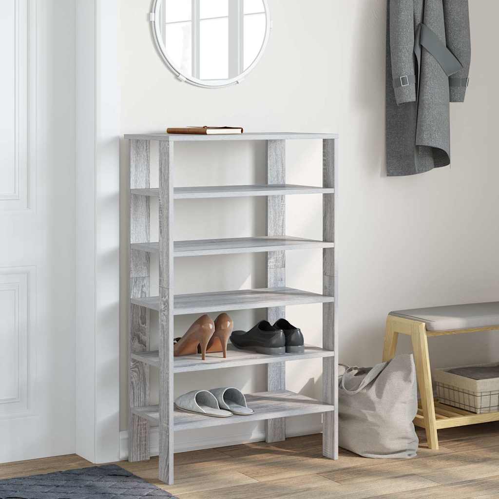 Vidaxx Schuhregal 61x32x105 cm, Holzwerkstoff, Sonoma-Eiche, grau