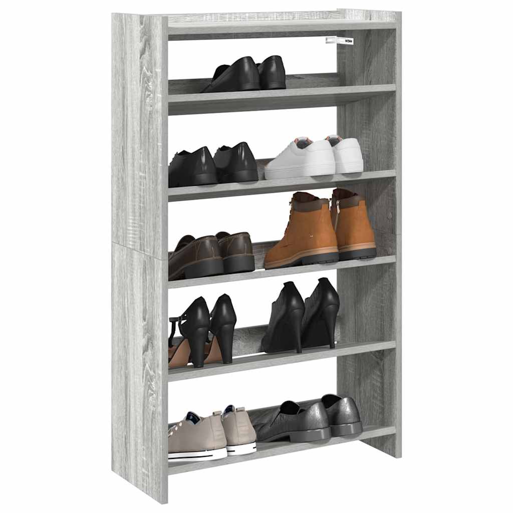 Vidaxx Schuhregal 60x25x100 cm, Holzwerkstoff, Sonoma-Eiche, grau