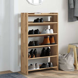 VidaXL Schuhregal 60x25x100 cm aus handgefertigtem Holz, handwerkliche Eichenfarbe