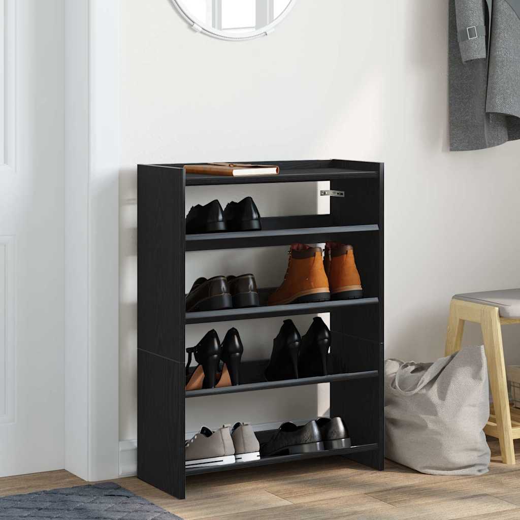 Vidaxx Schuhregal 60x25x81 cm lackiertes Holz schwarz