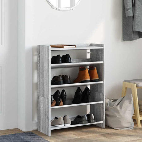 Vidaxx Schuhregal 60x25x81 cm, Holzwerkstoff, Sonoma-Eiche, grau
