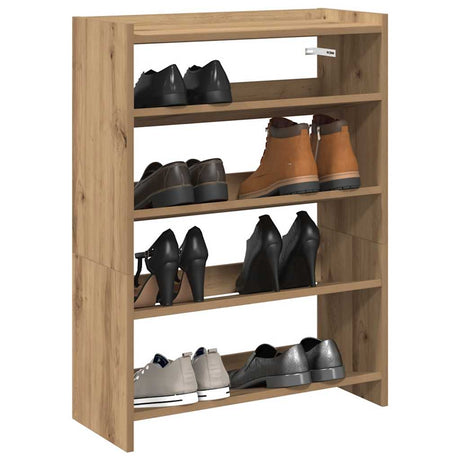 VidaXL Schuhregal 60x25x81 cm aus handgefertigtem Holz, handwerkliche Eichenfarbe