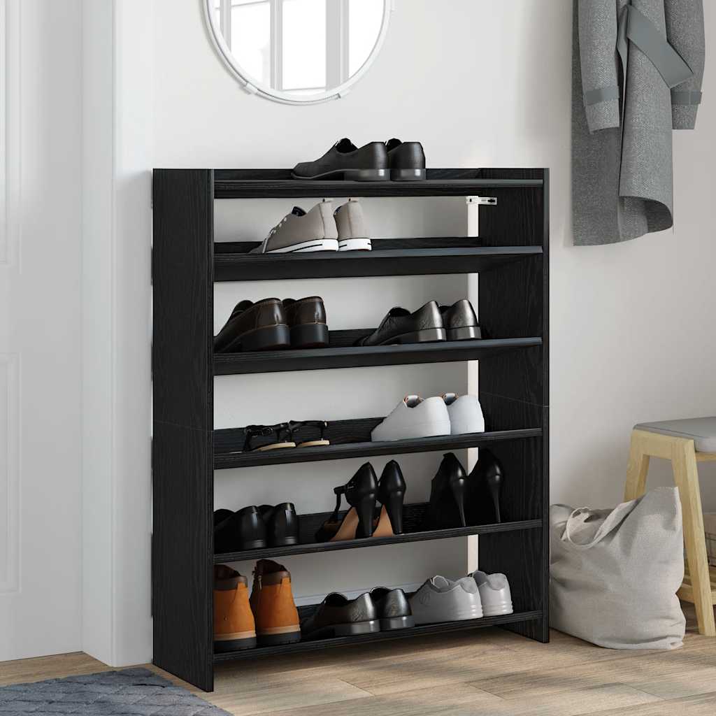 Vidaxx Schuhregal 80x25x100 cm lackiertes Holz schwarz
