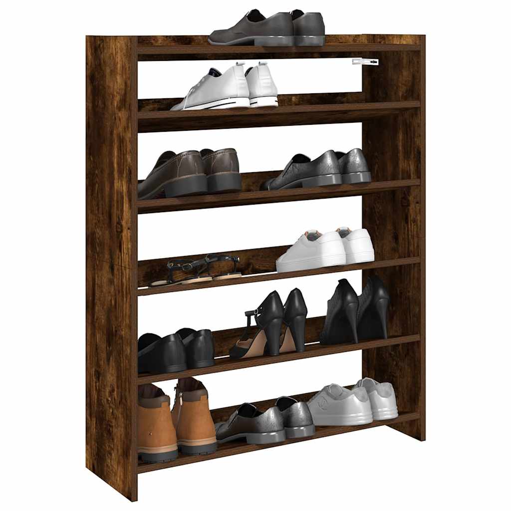Vidaxx Schuhregal 80x25x100 cm verarbeitetes Holz, geräucherte Eiche