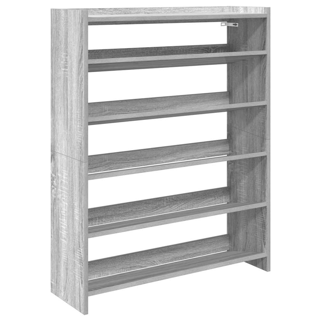 Vidaxx Schuhregal 80x25x100 cm, Holzwerkstoff, Sonoma-Eiche, grau